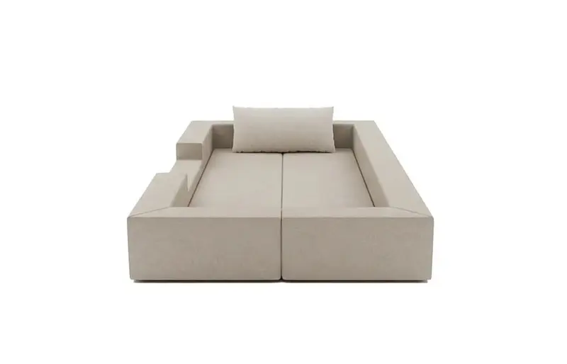 Cama montessoriana Keiko Colinho 3 em 1: cama, sofá e sofá aberto